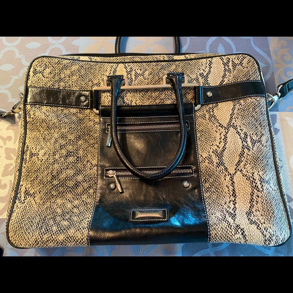Faux Snakeskin soft briefcase - will carry a laptop